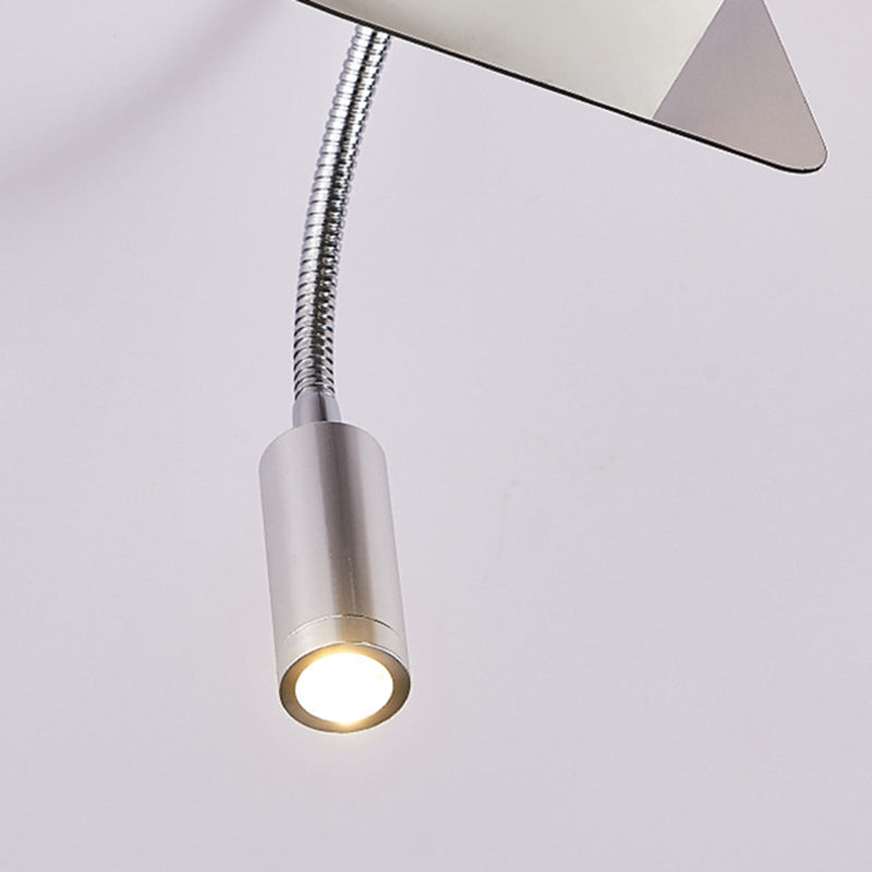 Lámpara de pared de lectura concisa moderna Splicet rectangular de acero inoxidable aplastante con telas sombra