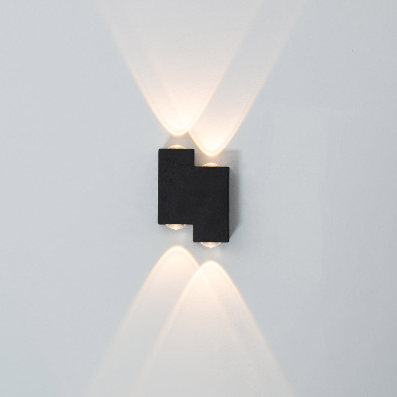Lámpara de pared LED al aire libre negra en el moderno estilo conciso de aluminio impermeable a la pared de la pared