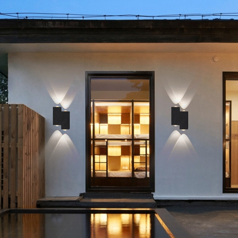 Lámpara de pared LED al aire libre negra en el moderno estilo conciso de aluminio impermeable a la pared de la pared