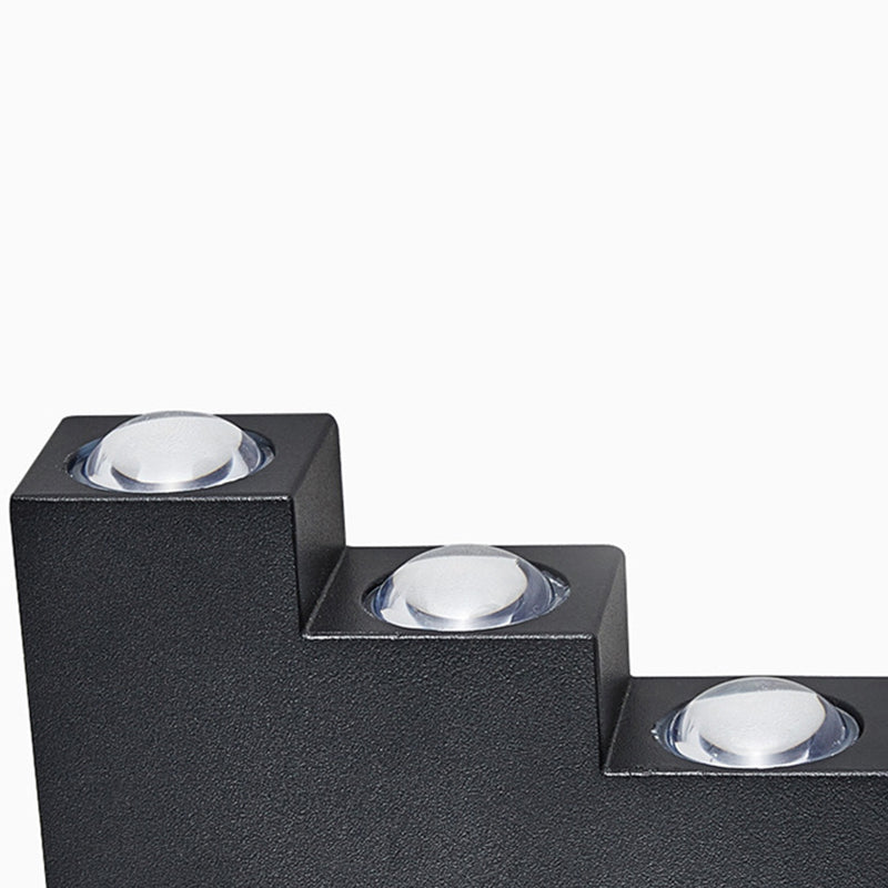 Lámpara de pared LED al aire libre negra en el moderno estilo conciso de aluminio impermeable a la pared de la pared