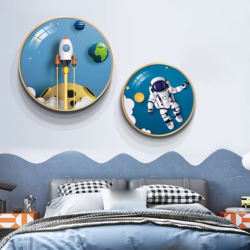 Lampada a parete in alluminio blu Sconcetto fumetto con funce lampada per la stanza dei bambini