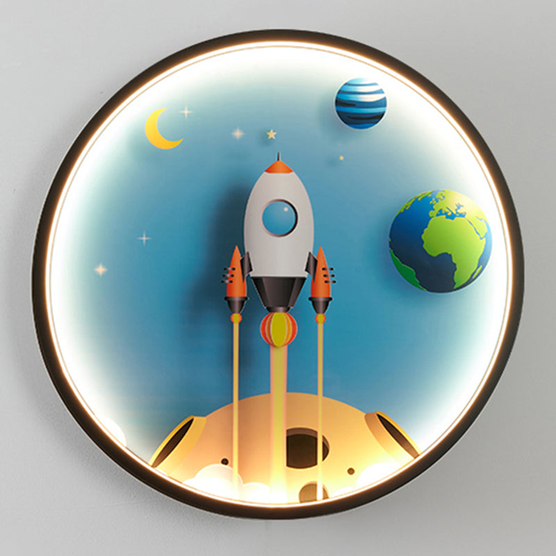 Lampada a parete in alluminio blu Sconcetto fumetto con funce lampada per la stanza dei bambini