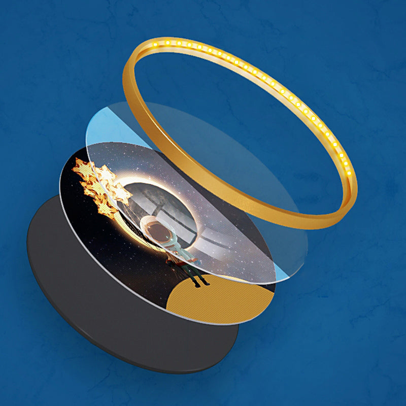 Lampada a parete in alluminio blu Sconcetto fumetto con funce lampada per la stanza dei bambini