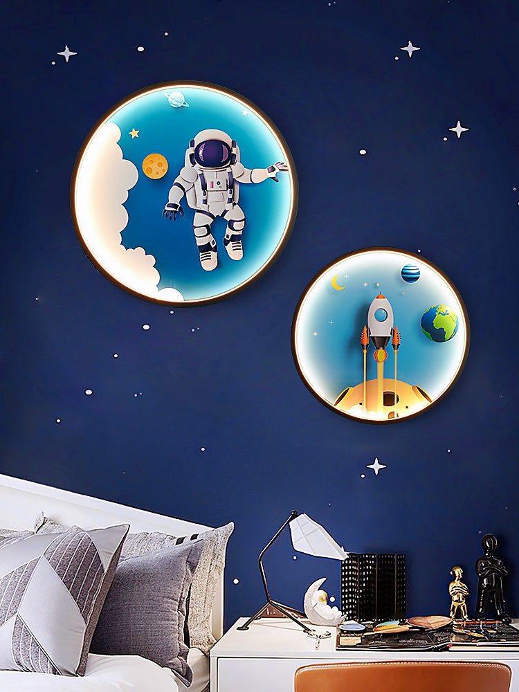 Lampada a parete in alluminio blu Sconcetto fumetto con funce lampada per la stanza dei bambini