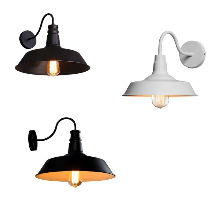 Black Industrial Style Sconce Light Fixtures Wrought Iron Wall Lamp Sconce for Dining Room