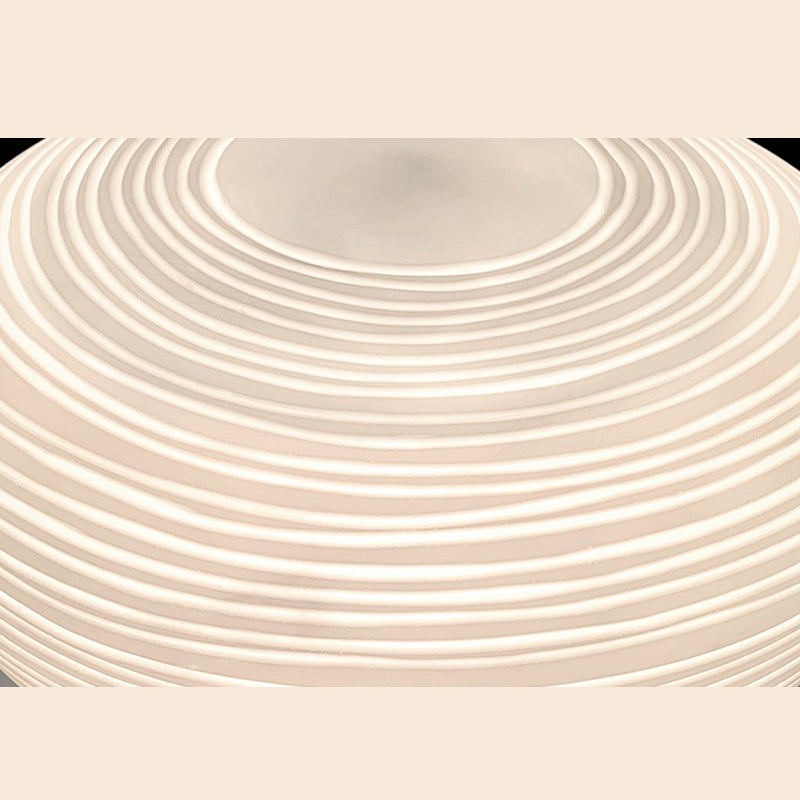 Cocoon Shaped Table Lamp Modern White Ribbed Glass 1-Light Bedroom Night Light with Tripod