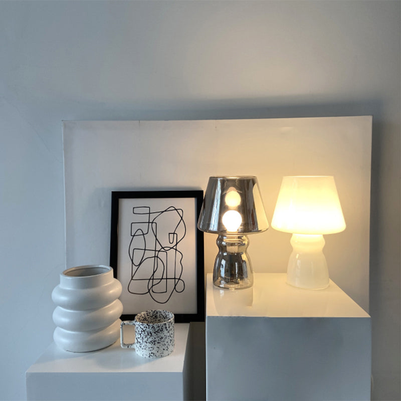 Nordic Style Torchiere Table Lamp Glass 1-Light Living Room Nightstand Light