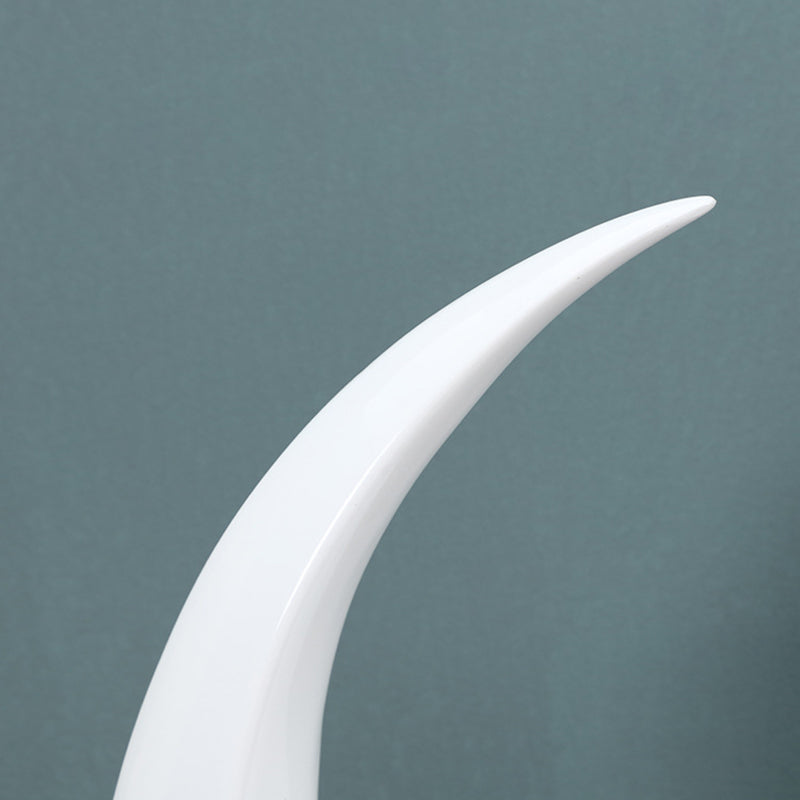 Crescent Resin Night Lamp Nordic 1 Bulb Table Light with Spherical Milky Glass Shade