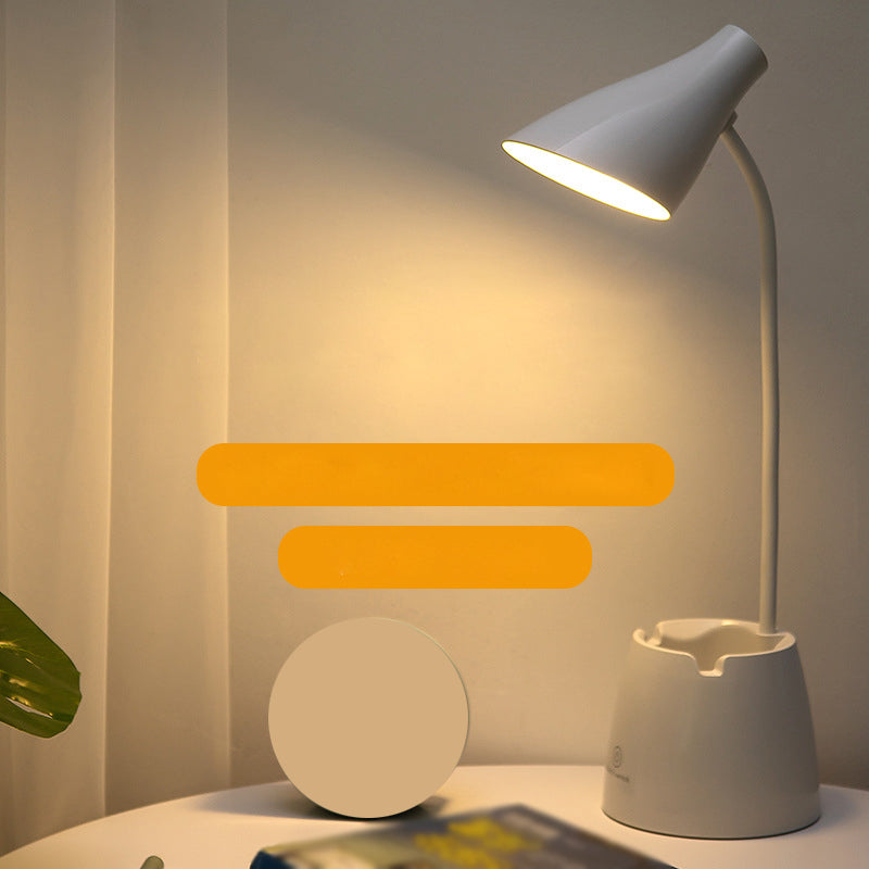 Salle d'étude LED LED LICTER MACARON LAVIRE DE TABLE RECHARGÉable avec une teinte en plastique conique