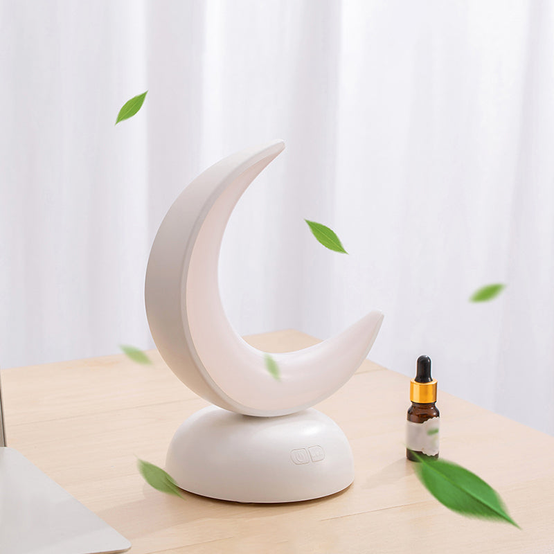Crescent Shaped LED Aroma Lamp Nordic Plastic Bedroom Table Light with USB Charging Cord