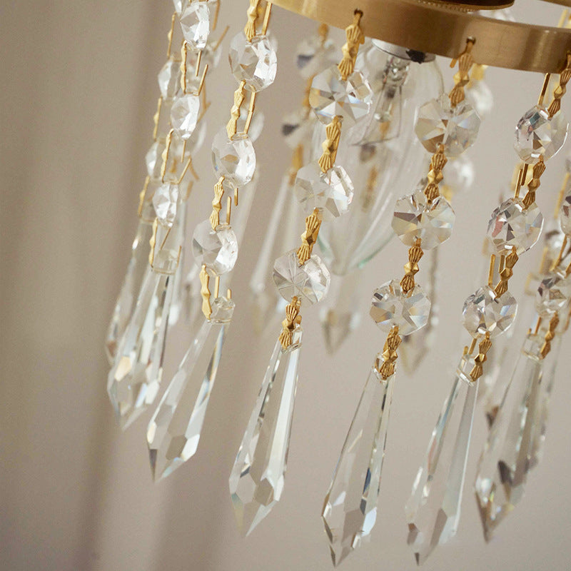 1 Light Cylinder Pendant Lighting Modern Crystal Pendant Ceiling Lights for Restaurant