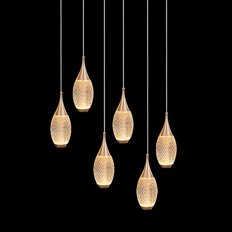 Druppelhangende verlichtingsarmaturen Moderne eenvoudige acrylplafondhanger voor trappenhuis