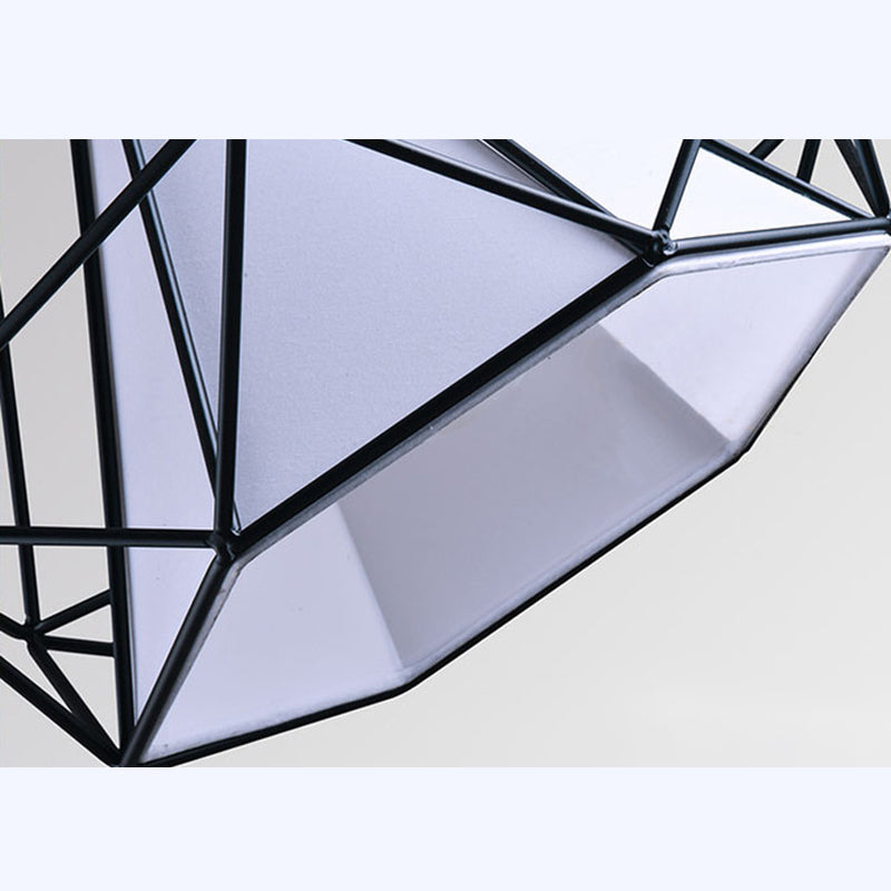 Retro Industrial Diamond Hanging Pendant Lights Metallic Hanging Light Fixture for Living Room