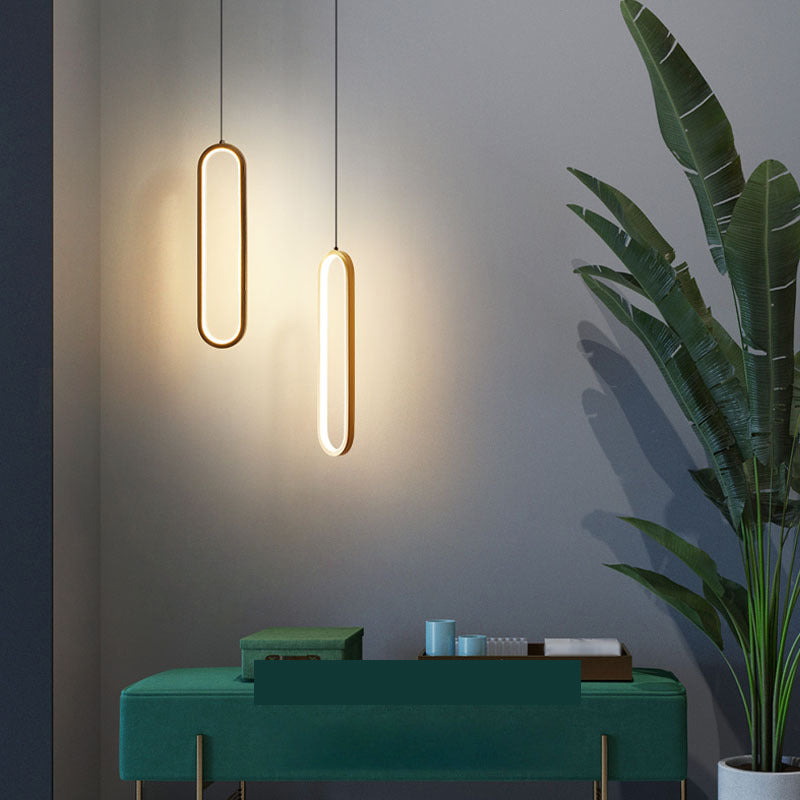 Simplicità moderna Sospensione ovale Sospensione Lampada acrilica Apparecchiatura per il ristorante