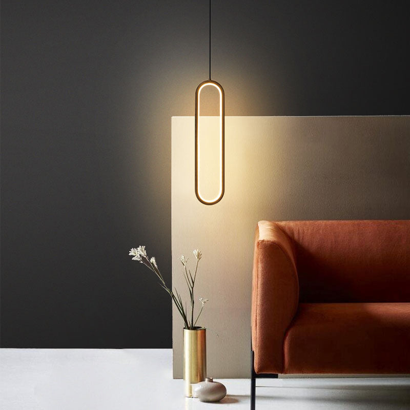 Simplicità moderna Sospensione ovale Sospensione Lampada acrilica Apparecchiatura per il ristorante