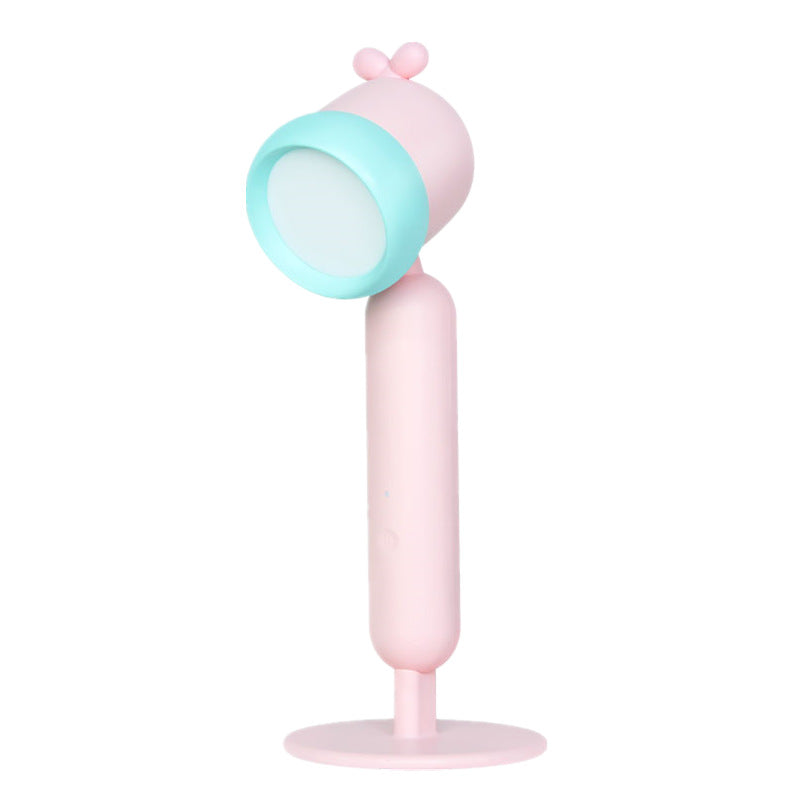 Macaron Swivel Shade Reading Book Light Plastic 1 Head Bedroom Table Lamp with USB Cord