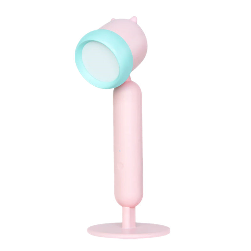 Macaron Swivel Shade Reading Book Light Plastic 1 Head Bedroom Table Lamp with USB Cord