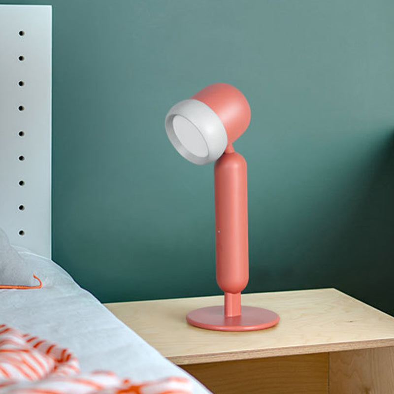Macaron Swivel Shade Reading Book Light Plastic 1 Head Bedroom Table Lamp with USB Cord