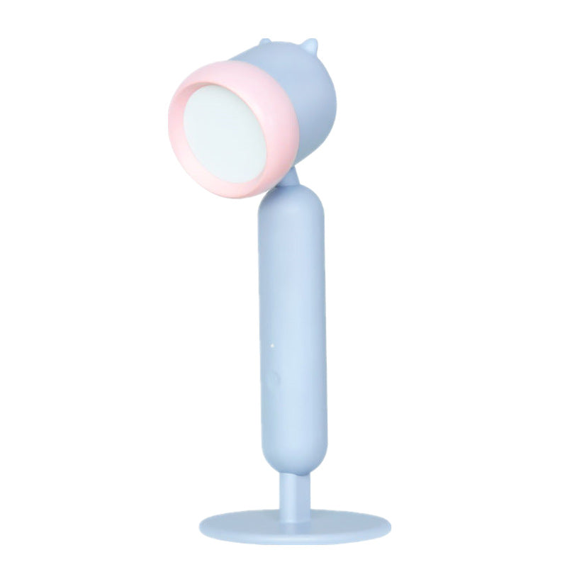 Macaron Swivel Shade Reading Book Light Plastic 1 Head Bedroom Table Lamp with USB Cord