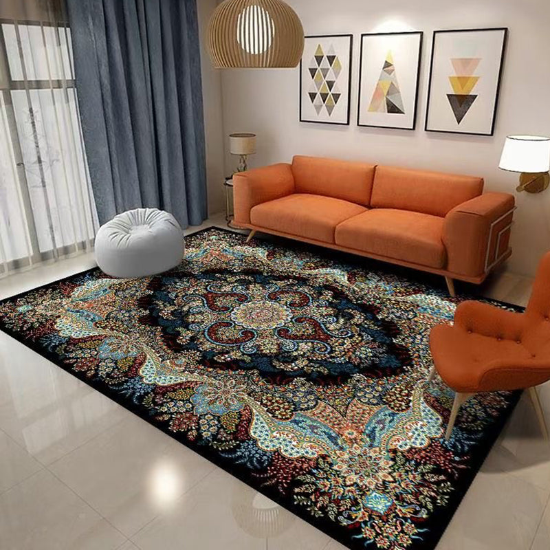 Shabby Chic Ethnic Print Teppich Mehrfarbiger Polyester Teppich Easy Care Indoor Teppich für die Heimdekoration