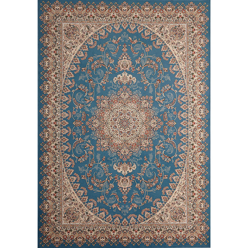 Rode toon bloemenprint tapijten polyester antiek tapijt niet-slip achterste binnenkleed tapijt voor woningdecoratie