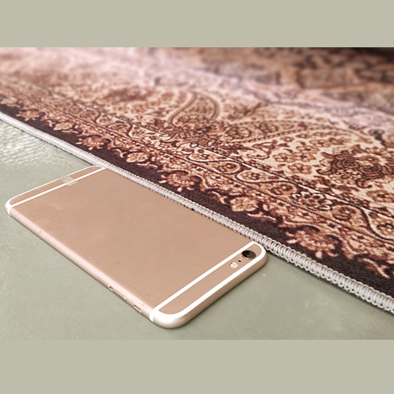 Rode toon bloemenprint tapijten polyester antiek tapijt niet-slip achterste binnenkleed tapijt voor woningdecoratie