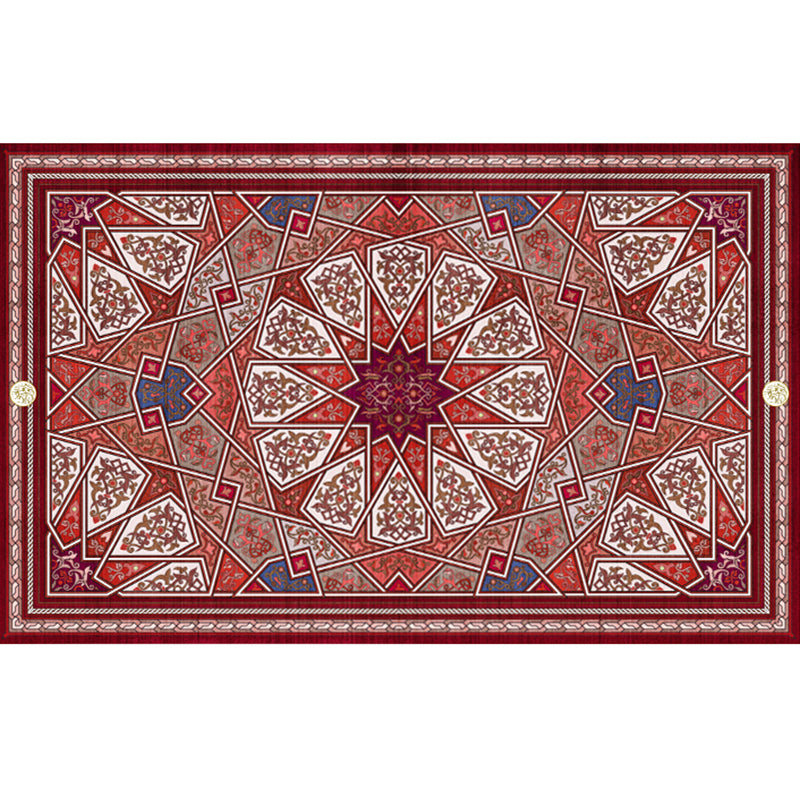 Dunkle Farbe Klassischer Innenteppich Polyester Blumendruck Teppich Anti-Rutsch-Rutschenteppich für Wohnkultur