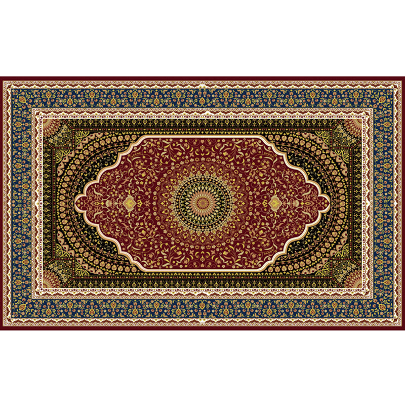 Dunkle Farbe Klassischer Innenteppich Polyester Blumendruck Teppich Anti-Rutsch-Rutschenteppich für Wohnkultur