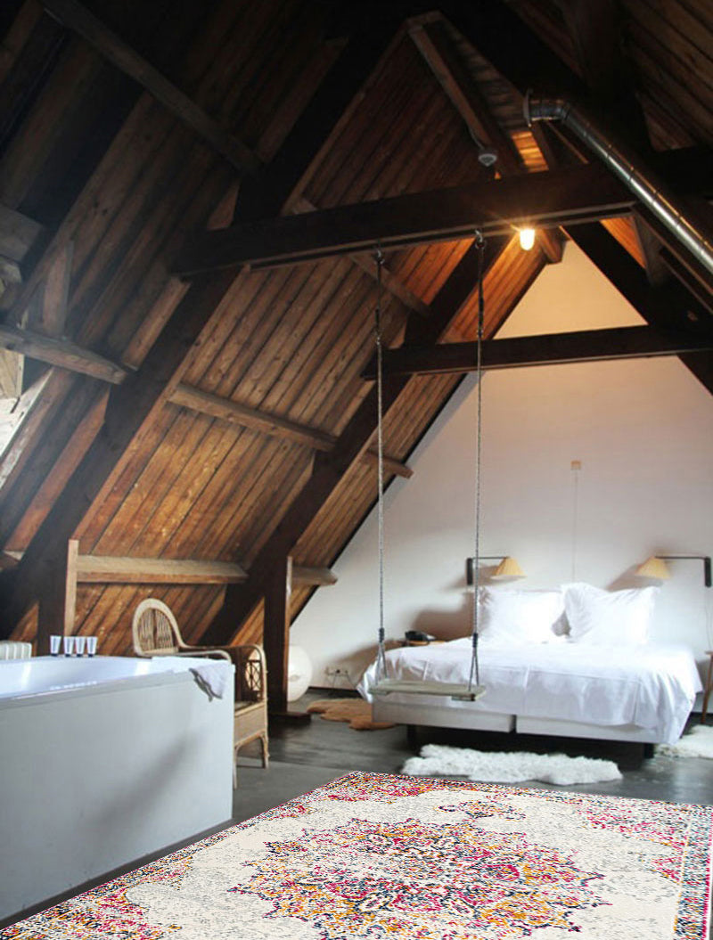 Nostalgia Médalon Carpet Multicolor Polyester tapis anti-glissement