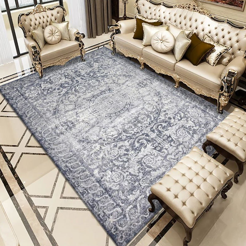 Antike ethnische Druckteppich-Teppichfarbe Polyester Teppich Nicht-Rutsch-Backing-Teppich für die Heimdekoration