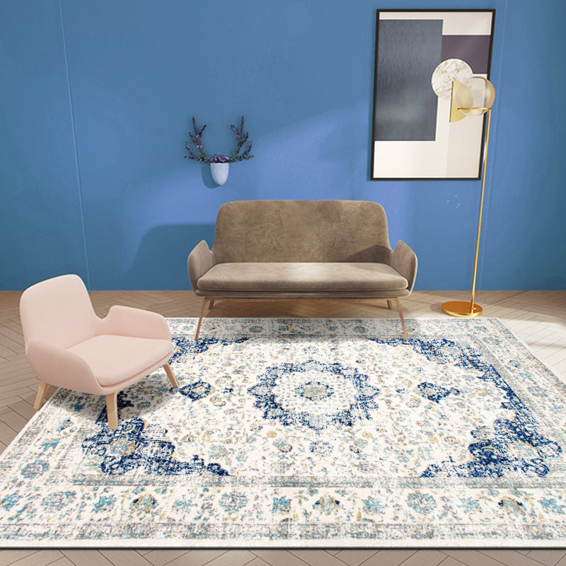 Vintage Ethnisches Muster Teppich mehrfarbiger Polyester Teppich Nicht-Rutsch-Backing-Teppich für die Heimdekoration