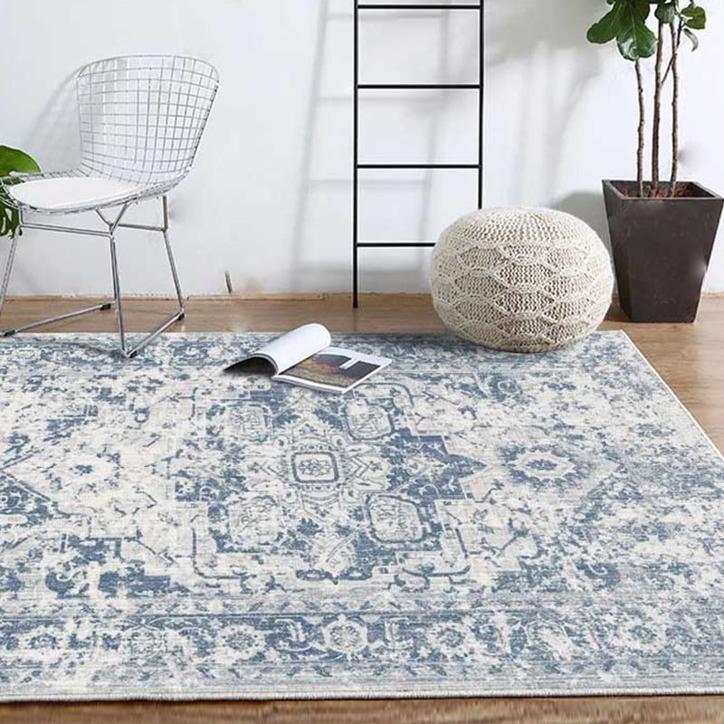 Vintage Ethnisches Muster Teppich mehrfarbiger Polyester Teppich Nicht-Rutsch-Backing-Teppich für die Heimdekoration