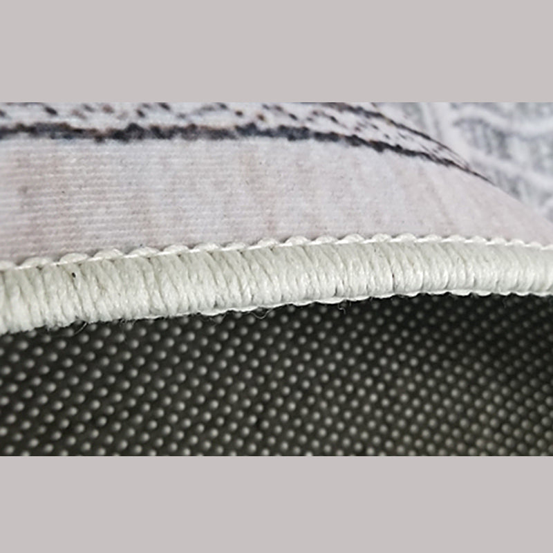 Alfombra de estampado étnico multicolor alfombra de poliéster nostalgia anti-slip respaldo alfombra interior para sala de estar