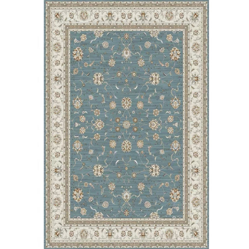 Eleganter mehrfarbiger Klassiker -Teppich Polyester Ethnischer Druck Fläche Rug Fleckenfeindingte Teppich für Wohnkultur