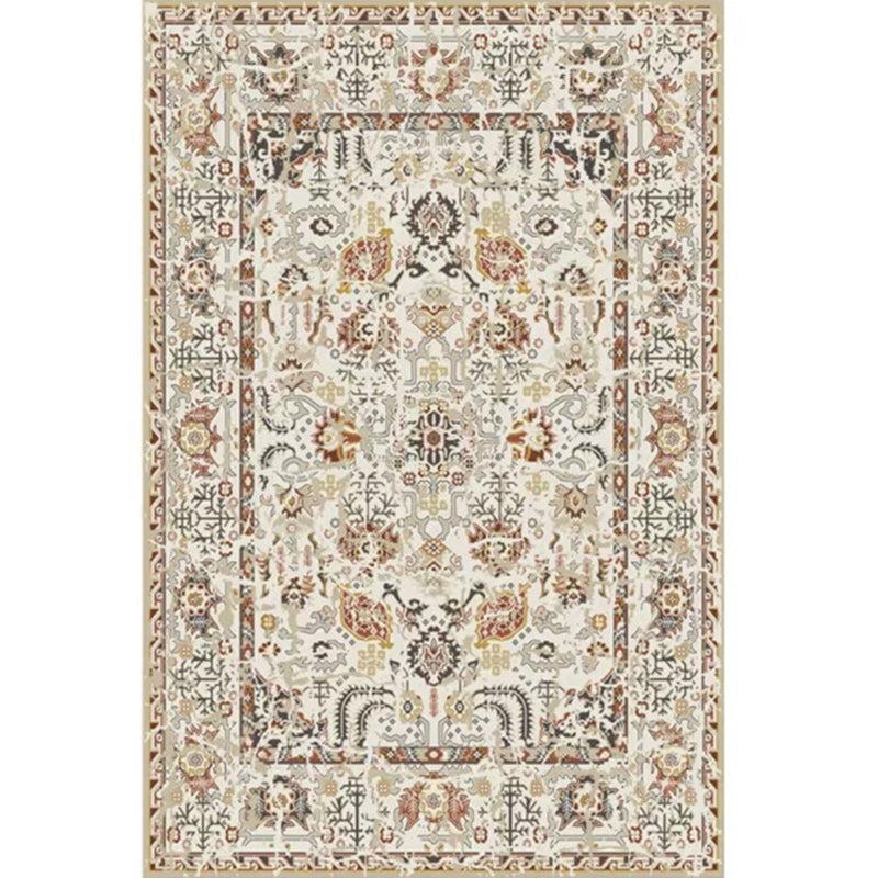 Eleganter mehrfarbiger Klassiker -Teppich Polyester Ethnischer Druck Fläche Rug Fleckenfeindingte Teppich für Wohnkultur