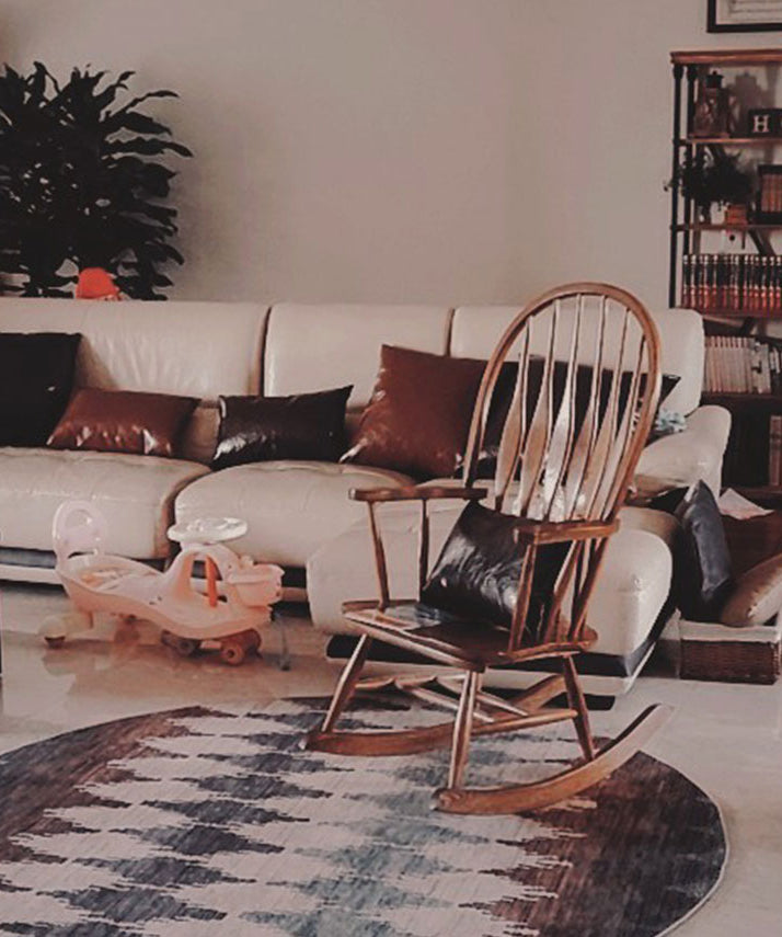 Runde mehrfarbige Nostalgie Teppich -Teppich Polyester Floral Print Indoor Teppich Easy Care Teppich für Wohnkultur