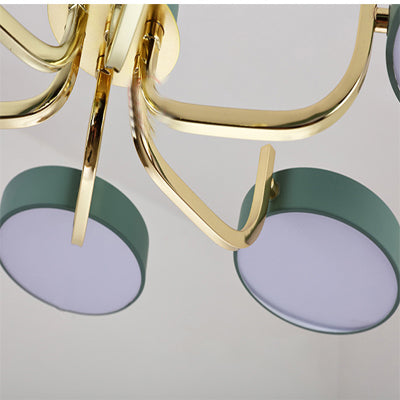 Scandinave Round Hanging Chandelier acrylique 6 lumières suspendues suspendus pour le salon