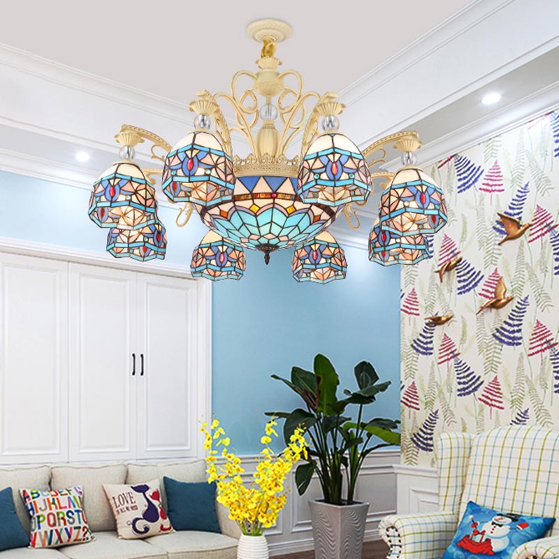 Blu 6/11/11 Luci lampadario Luce vittoriano Copone a cupola a cupola a cupola per soggiorno per soggiorno
