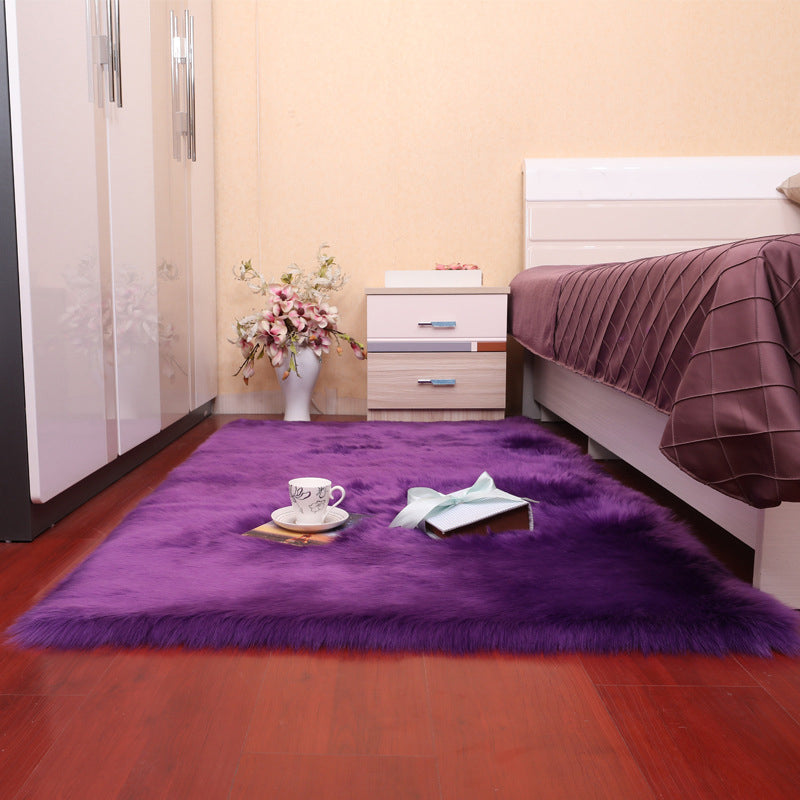 Fancy Pink Area Carpet Polyester Solid Color Area Rug Stain Resistant Indoor Rug for Bedroom