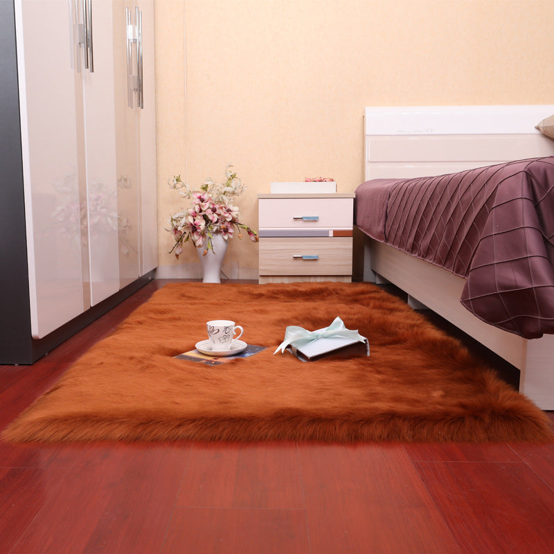 Fancy Pink Area Carpet Polyester Solid Color Area Rug Stain Resistant Indoor Rug for Bedroom
