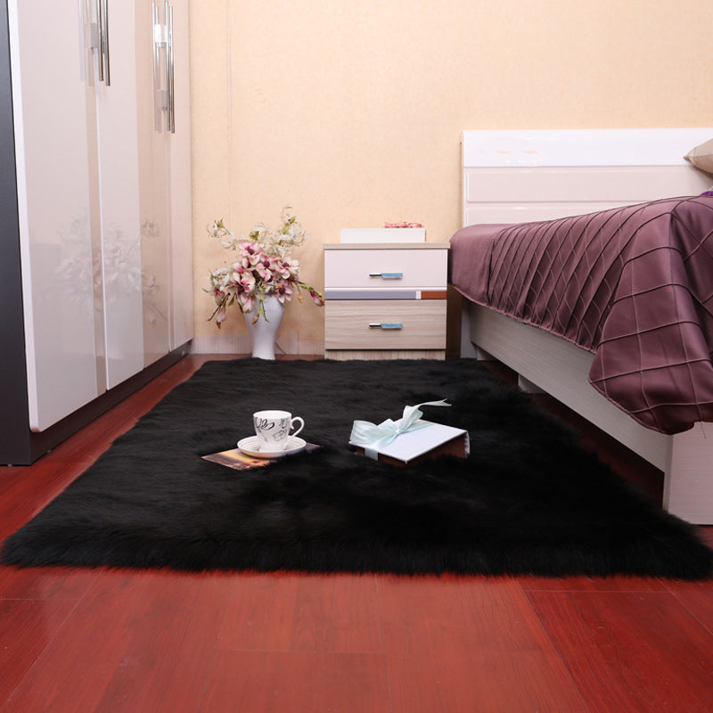 Fancy Pink Area Carpet Polyester Solid Color Area Rug Stain Resistant Indoor Rug for Bedroom