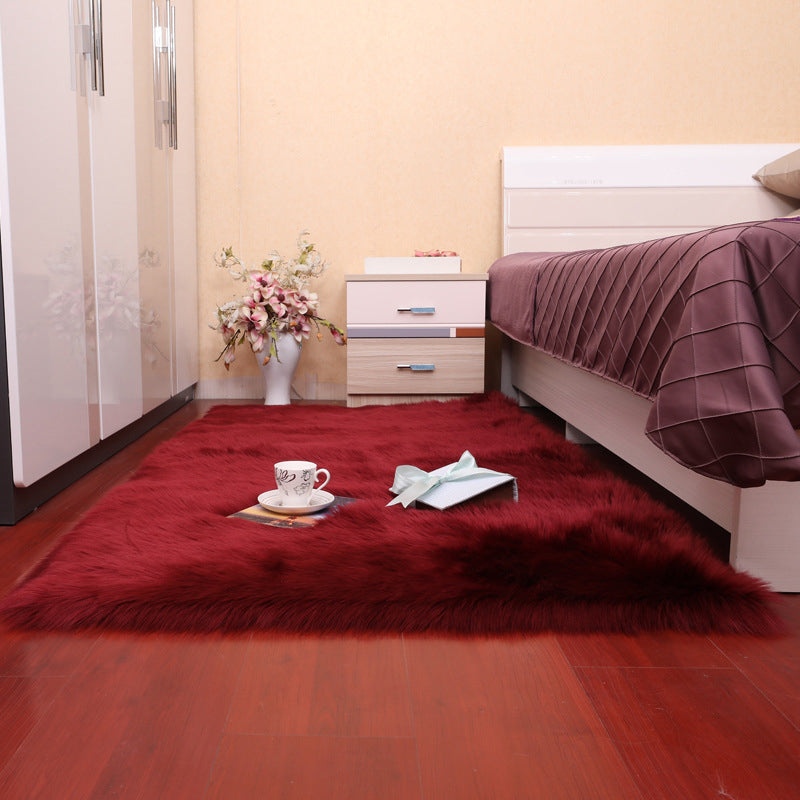 Fancy Pink Area Carpet Polyester Solid Color Area Rug Stain Resistant Indoor Rug for Bedroom