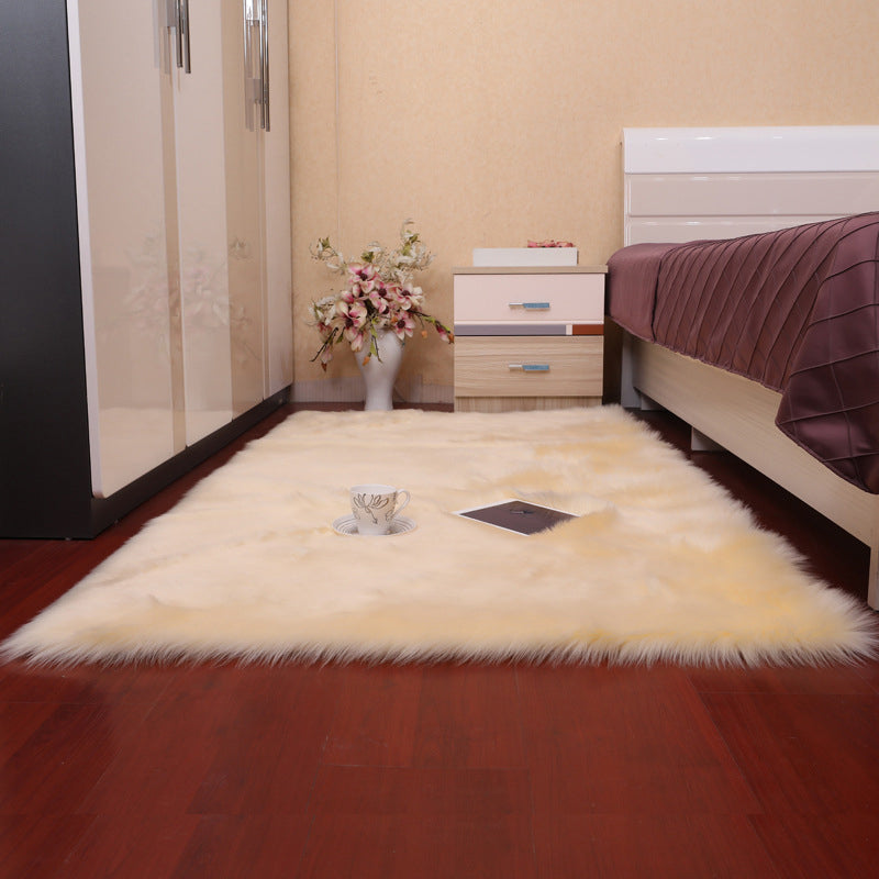 Fancy Pink Area Carpet Polyester Solid Color Area Rug Stain Resistant Indoor Rug for Bedroom