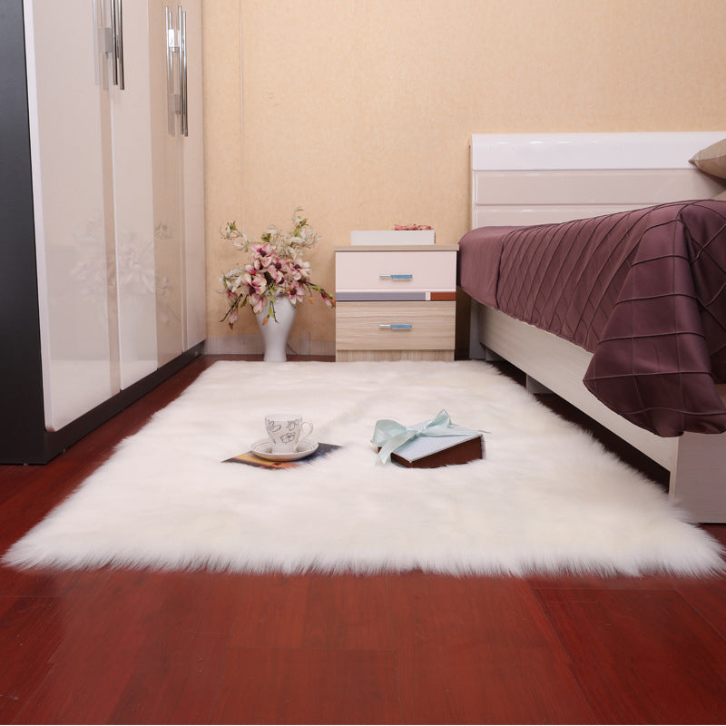 Fancy Pink Area Carpet Polyester Solid Color Area Rug Stain Resistant Indoor Rug for Bedroom