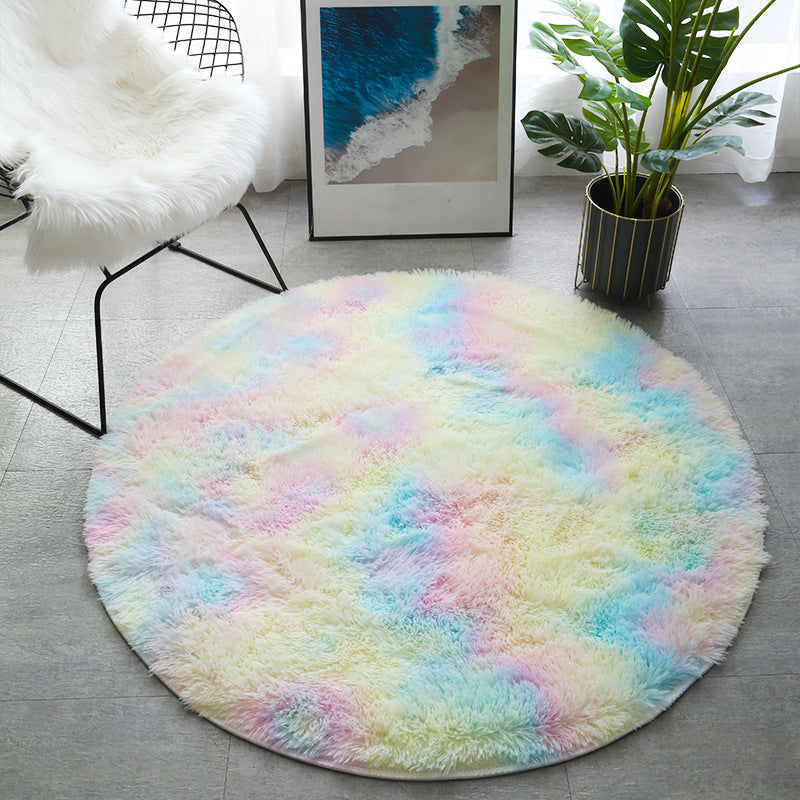 Alfombra de alfombra de espuma de corbata redonda alfombra de alfombra simple alfombra de respaldo sin deslizamiento para decoración del hogar