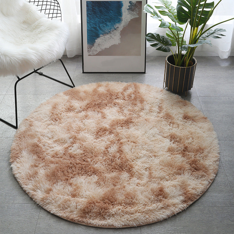 Alfombra de alfombra de espuma de corbata redonda alfombra de alfombra simple alfombra de respaldo sin deslizamiento para decoración del hogar
