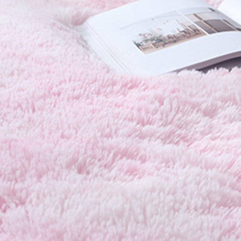 Minimalist Living Room Rug Simple Tie Dye Print Carpet Polyester Shag Rug with Non-Slip Backing