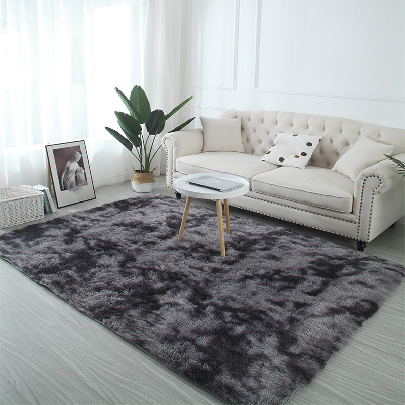 Casual Tie Dye Printed Rug Contemporary Shag Carpet Polyester Stain Resistant Rug for Living Room