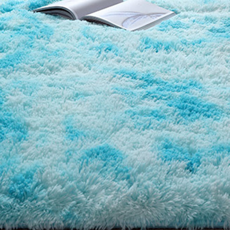 Casual Tie Dye Printed Rug Contemporary Shag Carpet Polyester Stain Resistant Rug for Living Room