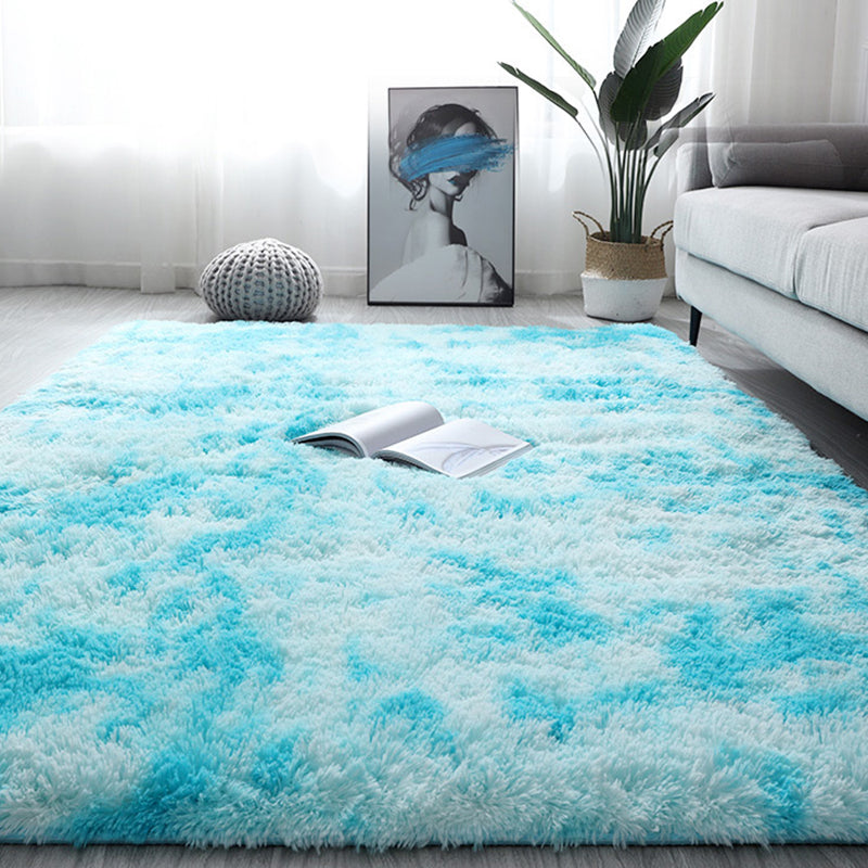 Casual Tie Dye Printed Rug Contemporary Shag Carpet Polyester Stain Resistant Rug for Living Room